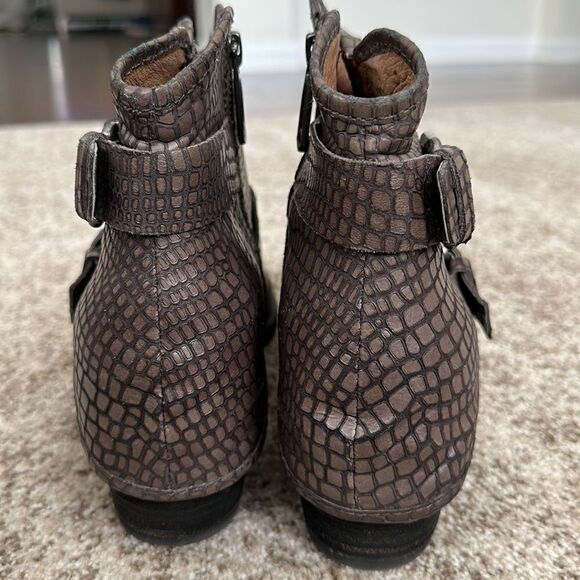 Donald Pliner Ankle Riding Charcoal Dalis Vintage Python Boots 10 - Picture 3 of 7